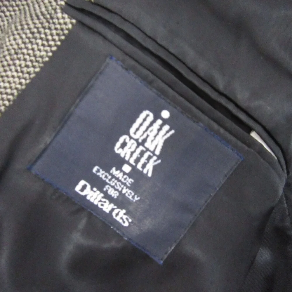 Oak Creek Sport Coat 42S Gray Birdseye Tweed Single Vent 100% Lambswool